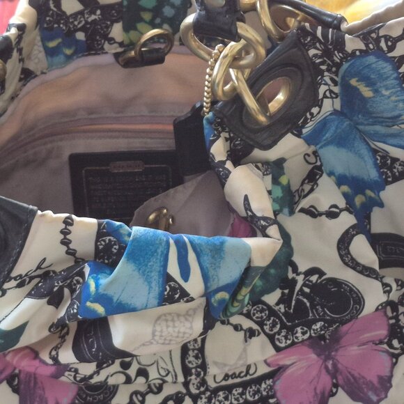 Coach Tote Shoulder Bag A4 B4 Large Bag 0893 13415 Multicolor Butterfly Patt - Picture 5 of 7